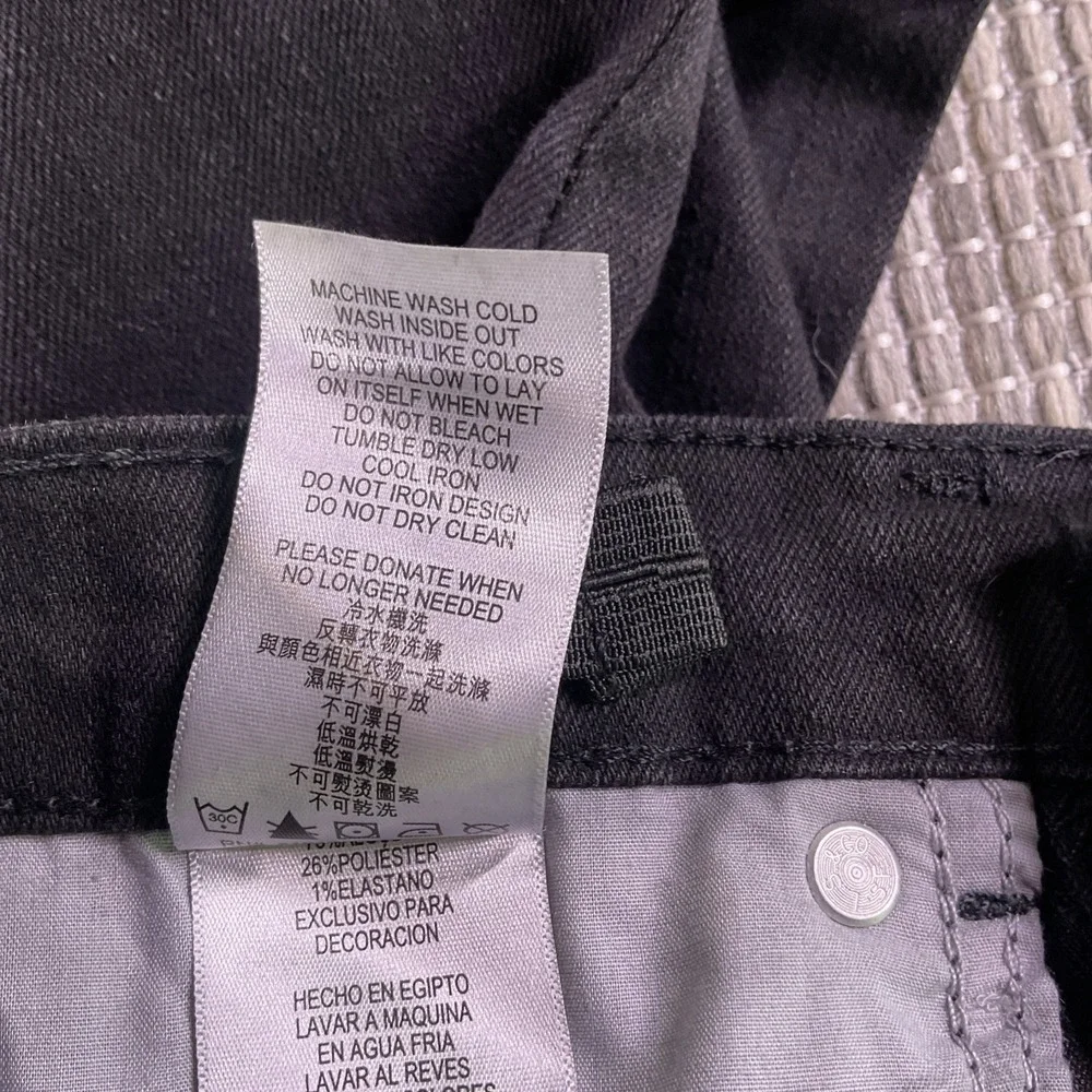 Levis 511 Slim Kids Jeans Black Adjustable Waist Stretch Denim Size 7 Regular